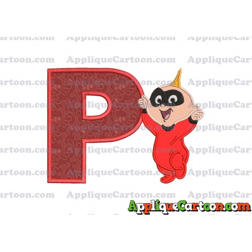 Jack Jack Parr The Incredibles Applique 02 Embroidery Design With Alphabet P