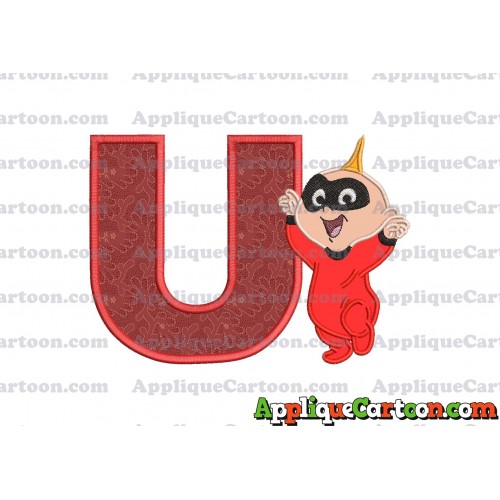 Jack Jack Parr The Incredibles Applique 02 Embroidery Design With Alphabet U