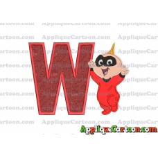 Jack Jack Parr The Incredibles Applique 02 Embroidery Design With Alphabet W