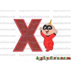 Jack Jack Parr The Incredibles Applique 02 Embroidery Design With Alphabet X