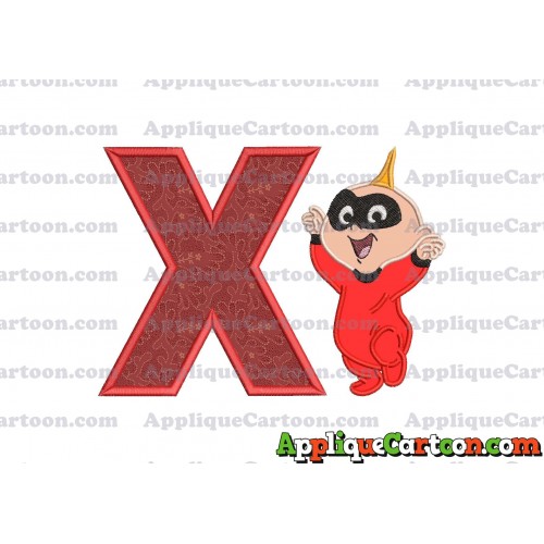 Jack Jack Parr The Incredibles Applique 02 Embroidery Design With Alphabet X