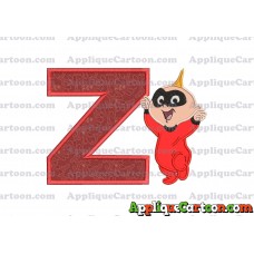 Jack Jack Parr The Incredibles Applique 02 Embroidery Design With Alphabet Z