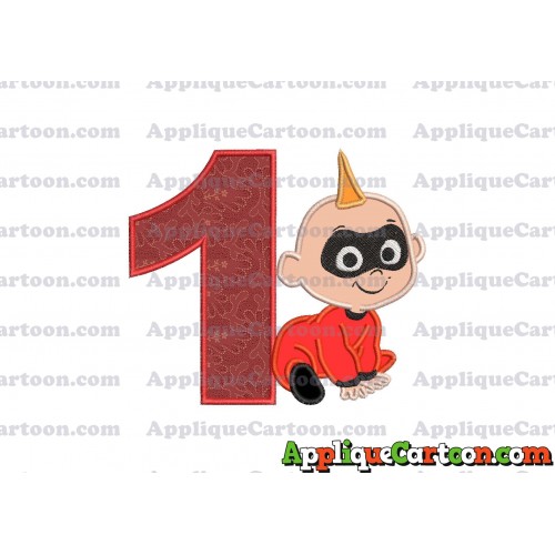 Jack Jack Parr The Incredibles Applique 03 Embroidery Design Birthday Number 1