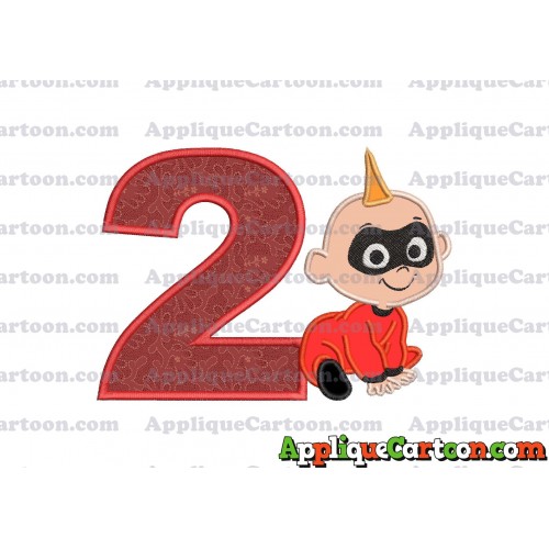 Jack Jack Parr The Incredibles Applique 03 Embroidery Design Birthday Number 2