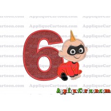 Jack Jack Parr The Incredibles Applique 03 Embroidery Design Birthday Number 6