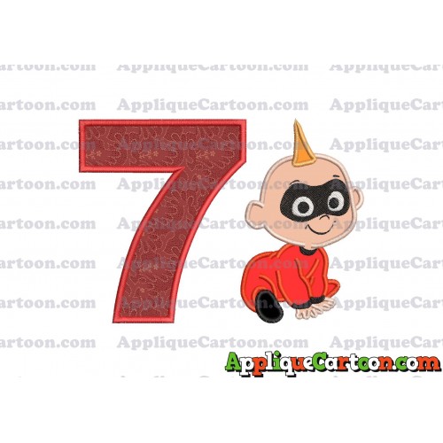 Jack Jack Parr The Incredibles Applique 03 Embroidery Design Birthday Number 7