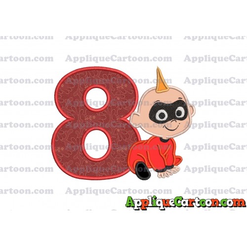 Jack Jack Parr The Incredibles Applique 03 Embroidery Design Birthday Number 8