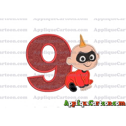 Jack Jack Parr The Incredibles Applique 03 Embroidery Design Birthday Number 9