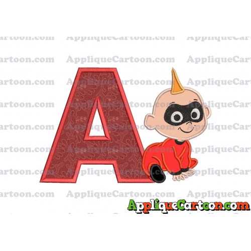 Jack Jack Parr The Incredibles Applique 03 Embroidery Design With Alphabet A