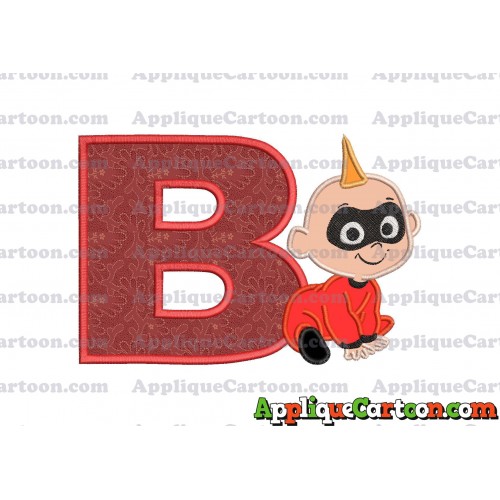 Jack Jack Parr The Incredibles Applique 03 Embroidery Design With Alphabet B