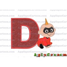 Jack Jack Parr The Incredibles Applique 03 Embroidery Design With Alphabet D