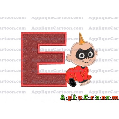 Jack Jack Parr The Incredibles Applique 03 Embroidery Design With Alphabet E
