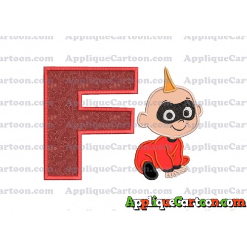 Jack Jack Parr The Incredibles Applique 03 Embroidery Design With Alphabet F