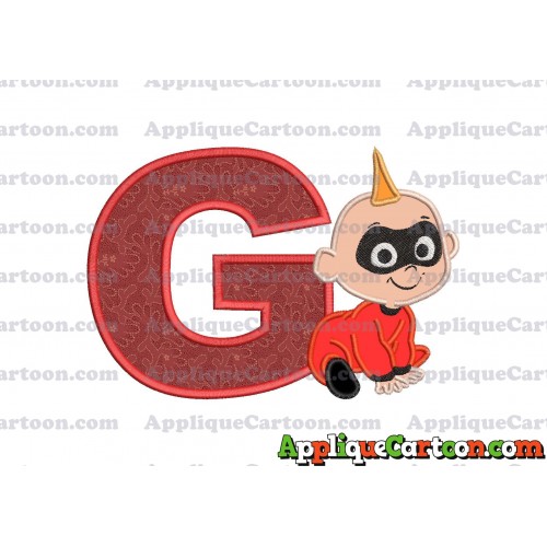 Jack Jack Parr The Incredibles Applique 03 Embroidery Design With Alphabet G