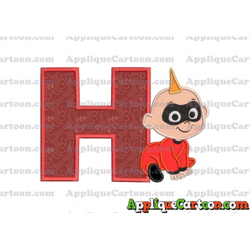 Jack Jack Parr The Incredibles Applique 03 Embroidery Design With Alphabet H