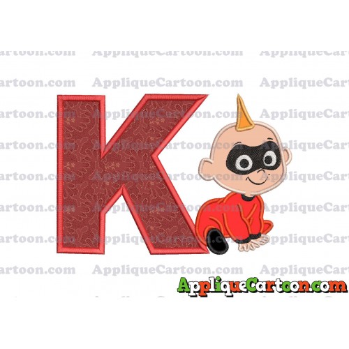 Jack Jack Parr The Incredibles Applique 03 Embroidery Design With Alphabet K