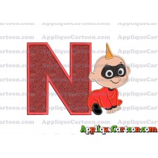 Jack Jack Parr The Incredibles Applique 03 Embroidery Design With Alphabet N