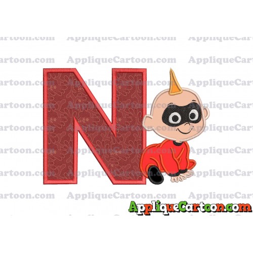 Jack Jack Parr The Incredibles Applique 03 Embroidery Design With Alphabet N