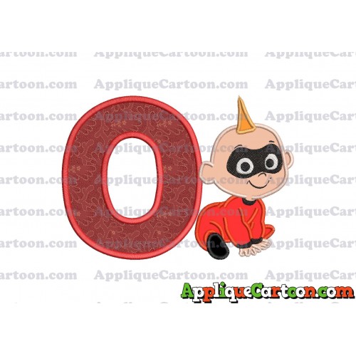 Jack Jack Parr The Incredibles Applique 03 Embroidery Design With Alphabet O