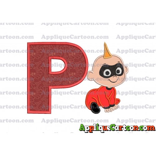 Jack Jack Parr The Incredibles Applique 03 Embroidery Design With Alphabet P