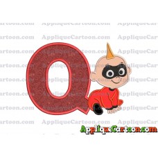 Jack Jack Parr The Incredibles Applique 03 Embroidery Design With Alphabet Q