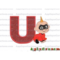 Jack Jack Parr The Incredibles Applique 03 Embroidery Design With Alphabet U