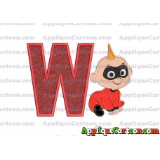 Jack Jack Parr The Incredibles Applique 03 Embroidery Design With Alphabet W
