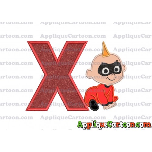Jack Jack Parr The Incredibles Applique 03 Embroidery Design With Alphabet X