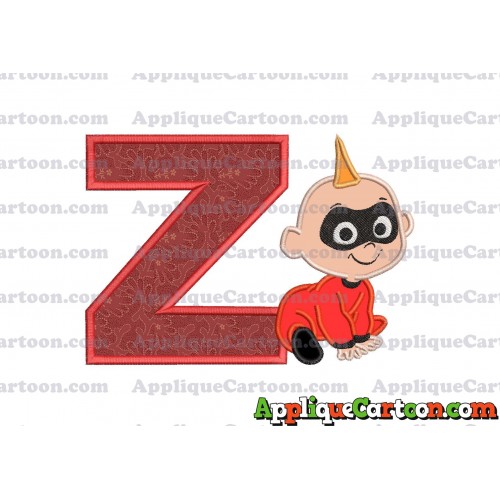 Jack Jack Parr The Incredibles Applique 03 Embroidery Design With Alphabet Z