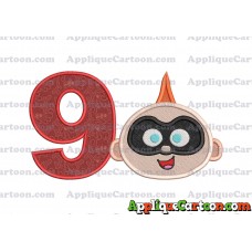 Jack Jack Parr The Incredibles Head Applique Embroidery Design 02 Birthday Number 9