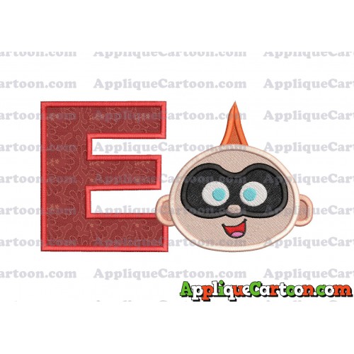 Jack Jack Parr The Incredibles Head Applique Embroidery Design 02 With Alphabet E