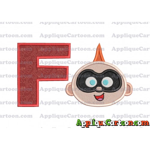 Jack Jack Parr The Incredibles Head Applique Embroidery Design 02 With Alphabet F