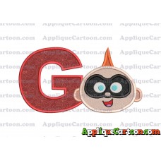 Jack Jack Parr The Incredibles Head Applique Embroidery Design 02 With Alphabet G