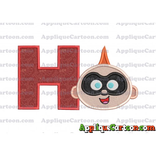 Jack Jack Parr The Incredibles Head Applique Embroidery Design 02 With Alphabet H