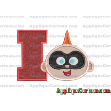 Jack Jack Parr The Incredibles Head Applique Embroidery Design 02 With Alphabet I