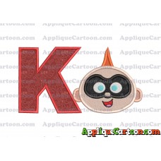 Jack Jack Parr The Incredibles Head Applique Embroidery Design 02 With Alphabet K