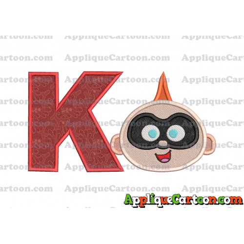 Jack Jack Parr The Incredibles Head Applique Embroidery Design 02 With Alphabet K