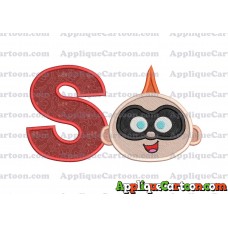 Jack Jack Parr The Incredibles Head Applique Embroidery Design 02 With Alphabet S