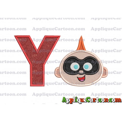Jack Jack Parr The Incredibles Head Applique Embroidery Design 02 With Alphabet Y
