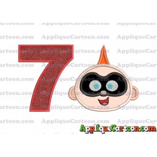 Jack Jack Parr The Incredibles Head Applique Embroidery Design Birthday Number 7