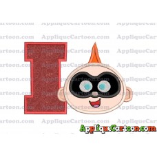 Jack Jack Parr The Incredibles Head Applique Embroidery Design With Alphabet I