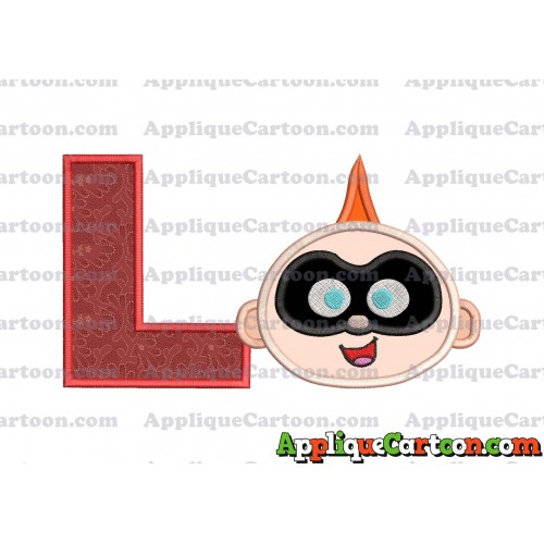 Jack Jack Parr The Incredibles Head Applique Embroidery Design With Alphabet L