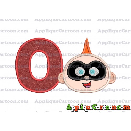 Jack Jack Parr The Incredibles Head Applique Embroidery Design With Alphabet O