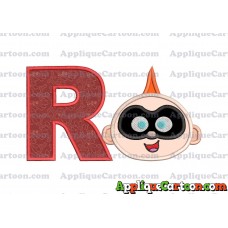 Jack Jack Parr The Incredibles Head Applique Embroidery Design With Alphabet R
