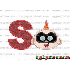 Jack Jack Parr The Incredibles Head Applique Embroidery Design With Alphabet S