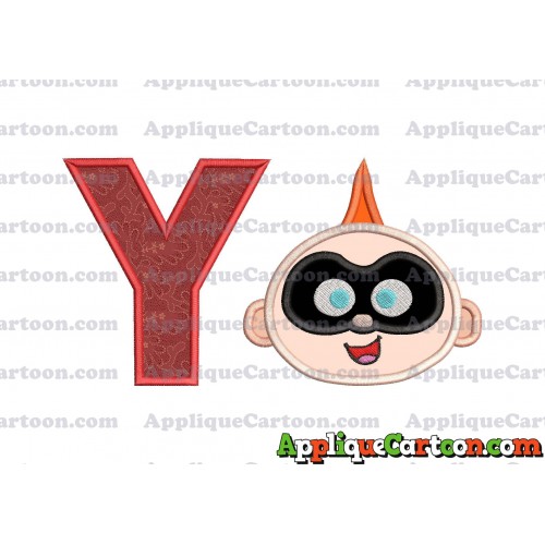 Jack Jack Parr The Incredibles Head Applique Embroidery Design With Alphabet Y