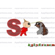Jack Jack Vs Raccoon Incredibles Applique Embroidery Design With Alphabet S