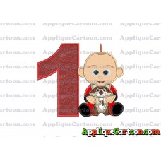 Jack Jack and Raccoon Incredibles Applique Embroidery Design Birthday Number 1