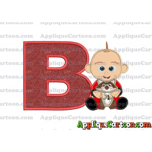 Jack Jack and Raccoon Incredibles Applique Embroidery Design With Alphabet B