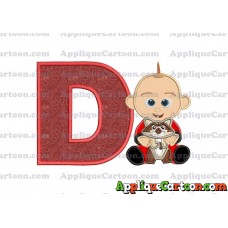 Jack Jack and Raccoon Incredibles Applique Embroidery Design With Alphabet D